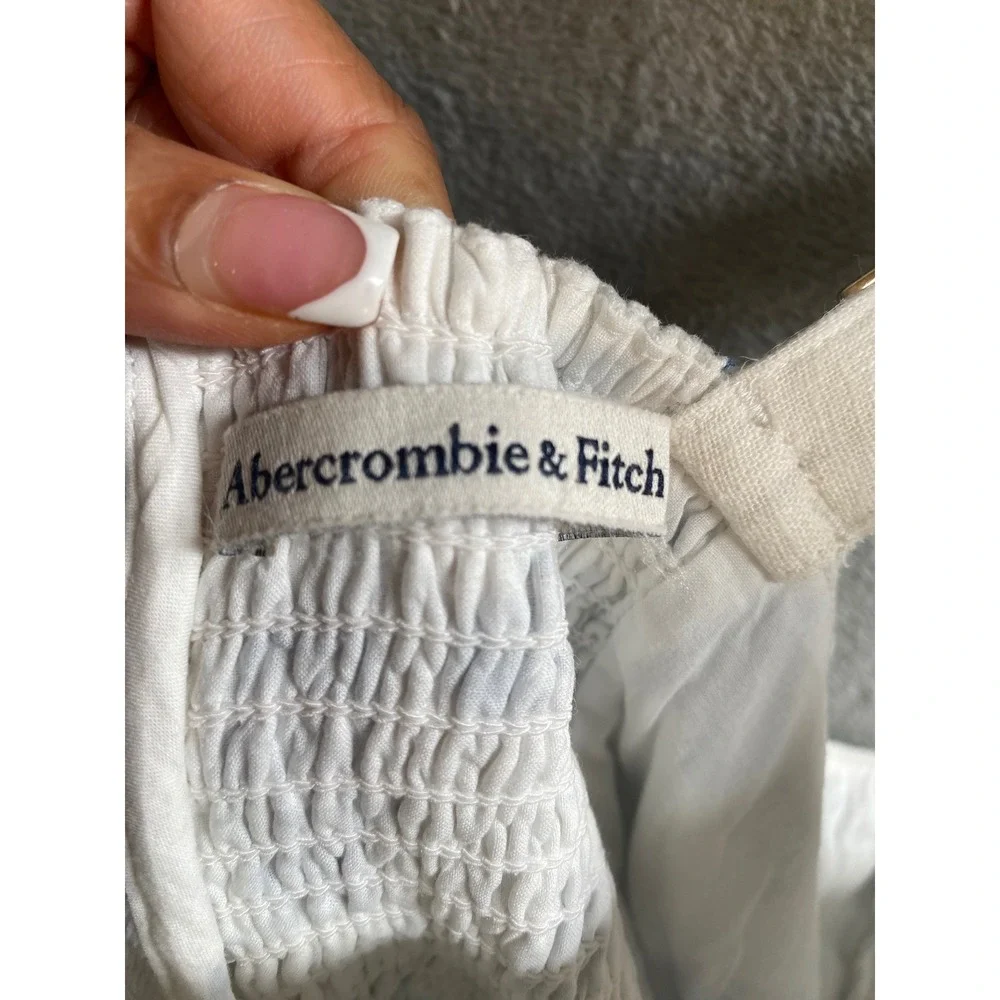 Abercrombie & Fitch Mini Dress Womens XXL Linen Blend Coastal Preppy Nautical - Picture 4 of 9